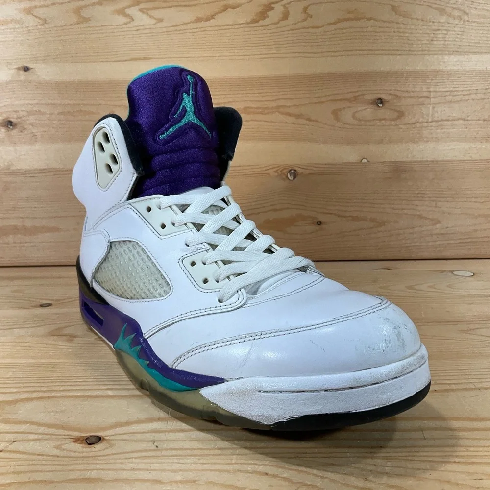 Nike Air Jordan 5 Retro Grape 2013 Men’s 10.5 White Purple Black Teal 136027 108